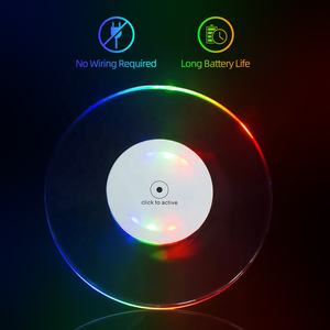 New Trend Transparent <b>Light</b> up Coaster <b>Lights</b> Put Under the <b>Wine</b> <b>Bottles</b> Battery Operated Ultra-Thin LED Flashing Coasters - Product Image 6