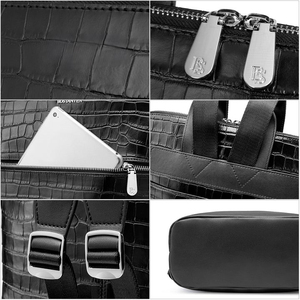 Sac à dos de luxe en cuir imperméable 2026 pour ordinateur portable, idéal pour les voyages d'affaires, l'université, l'école, le fitness, et la randonnée en extérieur – Modèle Designer - Product Image 3