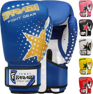 Gants de boxe MMA Farabi pour enfants en cuir PU avec sangles auto-agrippantes, gants d'entraînement personnalisables avec logo, pour le sparring en extérieur – Vente en gros - Product Image 1