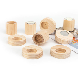 Wanuocraft - Porte-bougies à bougies chauffe-plat en bois de pin naturel, faits à la main, écologiques, durables, décoration d'intérieur, anniversaire - Product Image 1
