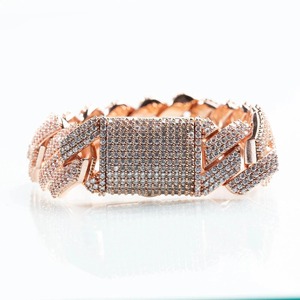 Bracelet en argent personnalisé 925, bracelet pour homme, bijoux hip-hop, prix de gros, bracelet cubain en moissanite de 14 mm - Product Image 2