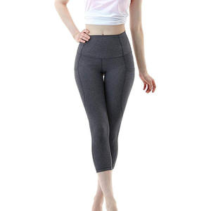 Leggings de yoga 100% haute qualité pour femme, taille mi-haute, couleur unie, séchage rapide, taille élastique - Product Image 1