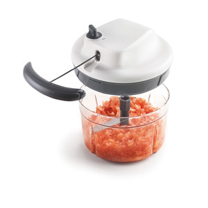 Tritatutto manuale con ciotola trasparente e lame in acciaio inossidabile per la lavorazione di frutta e verdura - Product Image 3