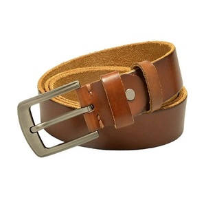 Genuine Leather <b>Belt</b> Men Formal <b>Red</b> Cow Hide Pin Buckle Silver Rectangular Durable Solid Color Style - Product Image 2