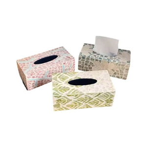 Modern Patterned <b>Tissue</b> <b>Box</b> Covers with Leaf and Mosaic Designs Free Standing Paper <b>Tissue</b> <b>Holder</b> for Home Decor - Product Image 4