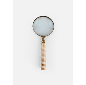 Lupa de mano vintage con marco de latón macizo y mango de madera pulida, ayuda decorativa para la lectura y accesorio de escritorio - Product Image 2