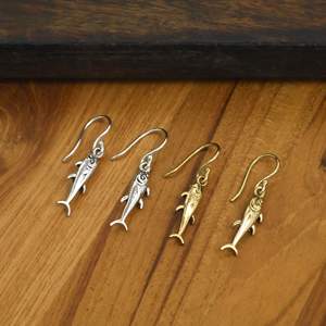Pendientes Colgantes con Forma de Pez, Chapados en Oro y Plata, de Latón, Joyería Étnica de Moda para Fiestas, Unisex - Product Image 4