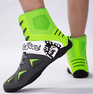 Zapatos de lucha libre Ree para hombre, de caña alta, con cordones, parte superior de malla, suela de goma, calzado de entrenamiento de combate para gimnasio y ring. - Product Image 3