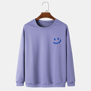 Men's Winter Solid Pattern 100% Cotton Fleece Crew Neck Pullover Sweatshirt Front Logo Lined Design Breathable Quick Dry Digital - Product Image 1