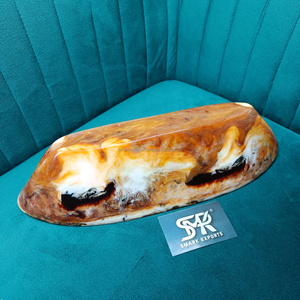 Bol de centre de table en résine polie fait main de luxe avec effet marbré de style ange pour la décoration moderne de la maison - Product Image 1