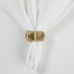 Anneau de serviette en rotin naturel tissé à la main, en forme de feuille, accessoire de table tissé pour la table à manger, mariage, décoration de la maison - Product Image 4