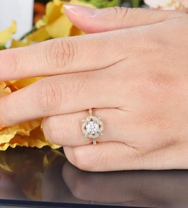 Round Cut Moissanite <b>Ring</b> 925 Sterling <b>Silver</b> Engagement <b>Ring</b> Classic <b>Solitaire</b> Dainty Minimalist Wedding Promise <b>Ring</b> - Product Image 3