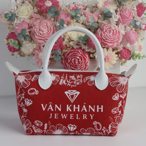 Custom Logo Mini Canvas <b>Handbag</b> Made in Vietnam Promotional Gift Tote Bag - Product Image 2
