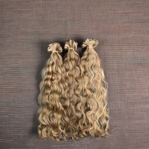 Venta al por mayor 100% extensiones de cabello humano indio virgen natural ondulado de los vendedores - Product Image 5