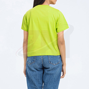 Camiseta de Algodón Lisa para Mujer, Corte Regular, Tejido Transpirable y Suave, Estilo Casual para el Verano, Uso Diario, Look Simple y Minimalista - Product Image 4