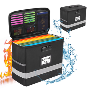 海外在庫耐火ファイルストレージオーガナイザー折りたたみ可能ドキュメントボックス反射ストリップとロッククイック検索証明書 - Product Image 4