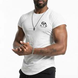 T-shirts personnalisés GYM ACTIVE, 95% coton, 5% élasthanne, 180g, vêtements de sport, ourlet incurvé, coupe ajustée, compression musculaire - Product Image 1