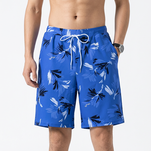 Short de bain décontracté pour homme, bleu imprimé, à séchage rapide, avec cordon de serrage - Product Image 5