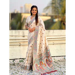 ผ้าไหมบาลูชารีทอแบบซารี น้ำหนัก 650 กรัม สำหรับชุดส่าหรีงานแต่งงานสุดหรู - Product Image 6