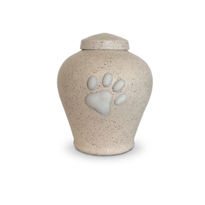 Pet Cremation Urn <b>Silver</b> Paw Prints European American Style Customizable Design 220 Cubic Inch Capacity Dog Cat Ashes - Product Image 2