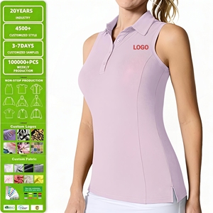 Women <b>Golf</b> Sleeveless Polo Shirt UPF 20+ Quick Dry Anti UV Printed Tank Top Custom Logo Sportswear - Product Image 1