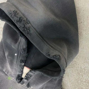 Hoodie Streetwear Personnalisé Pas Cher en Coton French Terry 100% Effet Délavé Oversize Coupe Boxy - Product Image 4