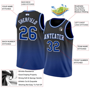 Uniformes Deportivos Personalizados de Moda, Camisetas de Baloncesto Reversibles Ligeras de Secado Rápido, 100% Poliéster, Uniformes para Clubes y Equipos con Impresión por Sublimación - Product Image 2