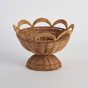 Panier à fruits en rotin naturel fait main, bol de rangement pour la cuisine, décoration de comptoir - Product Image 1