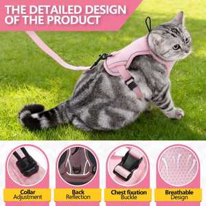 Harnais pour chat de haute qualité personnalisé OEM avec collier, style tactique, imperméable et harnais pour chien - Product Image 2