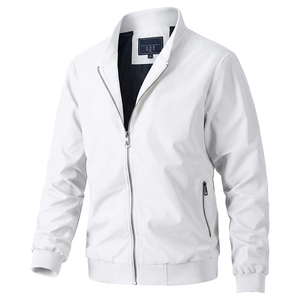 <b>Men's</b> Casual Bomber <b>Jacket</b> <b>Lightweight</b> Polyester Zip Up Windbreaker Custom Logo Streetwear Outdoor <b>Jacket</b> Wholesale Bulk Order - Product Image 1