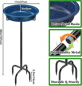 Fabricante confiable, fuente de agua para pájaros de hierro resistente con tazón decorativo para jardín y uso en exteriores. - Product Image 2