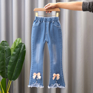 Wholesale Spring Autumn Casual Fashion Girls <b>Flare</b> Denim <b>Jeans</b> Pants & Trousers Children Pants Kids <b>Jeans</b> - Product Image 3