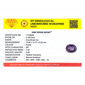 10.95 Carat Natural Oval Cut Amethyst Loose Gemstone for Fine Jewelry - Product Image 4