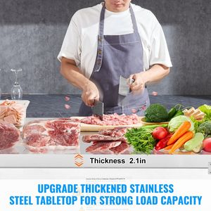 48\" Commercial Stainless Steel Refrigerated Food <b>Prep</b> Station 12.9 Cu. Ft Frozen Sandwich Salad <b>Prep</b> <b>Table</b> for <b>Kitchen</b> <b>Kitchen</b> - Product Image 5