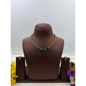 Indian Ethnic Vaishali Victorian Delicate Necklace-Casual Bohemia Lampwork Glass & Agate Stone Link Chain - Product Image 5
