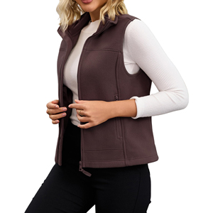 Chaleco polar de invierno para mujer con logotipo personalizado, nuevo, con cremallera, informal, talla grande, sin mangas, personalizado, a bajo precio. - Product Image 4
