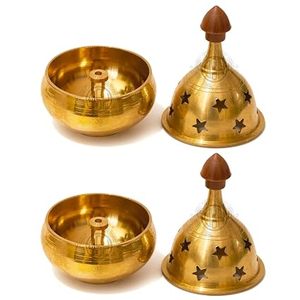 Diya de latón con recortes de estrellas, resistente al calor, decoración para el hogar - Product Image 5