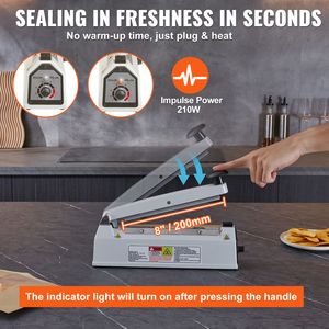 Sigillatrice Manuale a Caldo da 8 Pollici con Modalità di Riscaldamento Regolabile per Applicazioni Tessili - Sigillatrici per Sacchetti in Alluminio Termoretraibile - Product Image 3