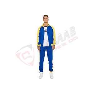 Survêtements pour hommes 2026 OEM, couleur bleu marine, à rayures latérales, fermeture éclair intégrale, col montant - Product Image 2