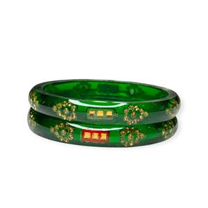 ชุดกำไลข้อมืออะคริลิคสีเขียวทรงมรกต ดีไซน์ใหม่ปี 2026 แฟชั่นเลียนแบบมุก ประดับด้วยอะคริลิคสีเขียวทันสมัย ชุบทอง เหมาะสำหรับงานแต่งงาน - Product Image 3