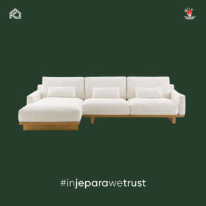 Sofá Seccional de Tela en Forma de L, Moderno y de Lujo, para Sala de Estar, Cómodo Sofá para Villa - Artesanía en Madera de Jepara, Indonesia, de Primera Calidad - Product Image 3
