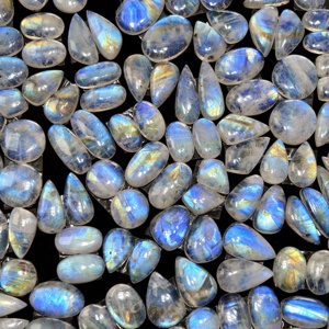 Lot de pierres précieuses en pierre de lune arc-en-ciel naturelle, formes variées, pour la fabrication de bijoux, 12x9x3mm 11x11x3mm, moyenne 11 carats - Product Image 5