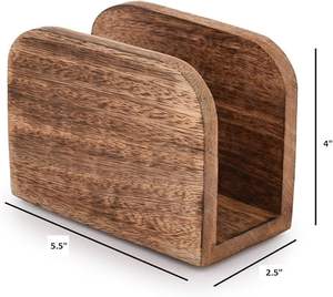 Porta servilletas de madera clásico minimalista, diseño rectangular, perfecto para mesas de comedor modernas, cocinas, cafeterías y restaurantes. - Product Image 2