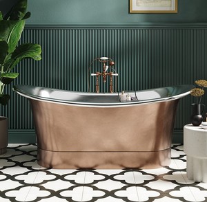 Bañera Independiente Ovalada de Cobre Puro Hecha a Mano con Acabado Niquelado de Alta Calidad y Acabado Brillante, la Más Demandada - Product Image 4
