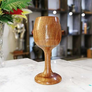 Copa de vino de madera hecha a mano ecológica 2025 para restaurante, Bar, decoración del hogar y regalo, venta al por mayor, MOQ 20 - Product Image 2