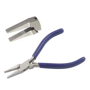 Pince à bec plat en acier inoxydable de 115 mm avec poignées en PVC, mâchoires dentelées, dénudeur de fils, pince à circlips, coupe-câbles, pince à sertir, pince de pêche - Product Image 1