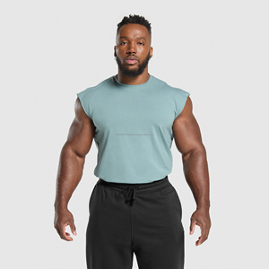 Levage lourd grande taille hommes haut sans manches t-shirts plaine hommes O cou respirant séchage rapide t-shirts - Product Image 4