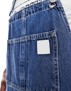 Pantalones de Mezclilla Azules para Hombre, Estilo Overol, Cintura Alta, Corte Holgado, Estilo Casual para Trabajo, Primavera, Algodón - Product Image 4