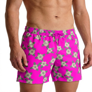 Men's Floral Print Board <b>Shorts</b> Mid Waist Drawstring Quick Dry Casual <b>Swimwear</b> <b>Short</b> <b>Shorts</b> - Product Image 2