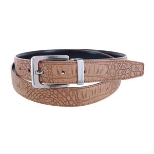 Ceintures habillées réversibles pour hommes, personnalisées OEM, en cuir véritable noir à imprimé animal, avec boucle en alliage, de haute qualité, vente en gros sur mesure - Product Image 5